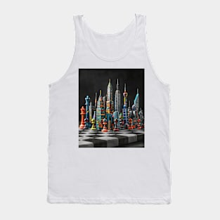 Metropolitan Checkmate: Chess City Skyline gift Tank Top